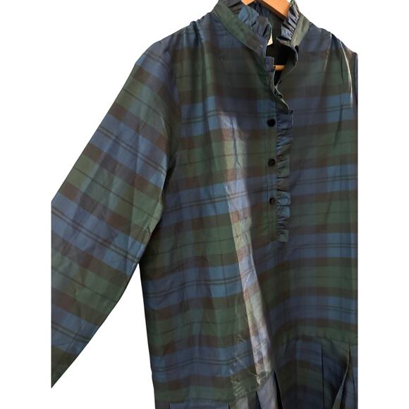 Tuckernuck Blackwatch Tate Plaid Callahan Long Sleeve Mini Dress Green Sz Large - Picture 10 of 13